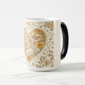 Luxury, , Beigi Gold Yellow ,Love Heart Flowers  モーフィングマグカップ (正面右)