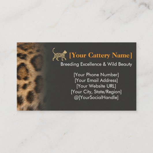Luxury Bengal Cat Cattery Customizable  名刺 (正面)