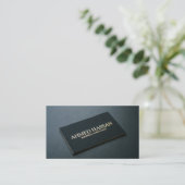 Luxury Black and Gold Business Card - Executive Pr 名刺 (スタンド正面)