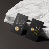 Luxury Black and Gold Elegant with Logo 名刺