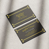 Luxury Black and Gold Floral Elegant 名刺