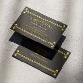 Luxury Black and Gold Floral Elegant 名刺