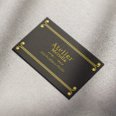 Luxury Black and Gold Floral Elegant 名刺