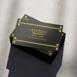 Luxury Black and Gold Floral Elegant 名刺