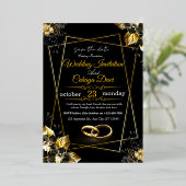 Luxury-Black-and-Gold-Floral-Wedding-Invitation- 箔招待状 (立ち正面)
