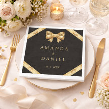 Luxury Black and Gold  Golden Bow Wedding 