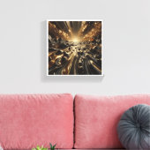 Luxury Black and Gold Liquid Marble - Modern Abstr キャンバスプリント (インサイチュ (リビング))