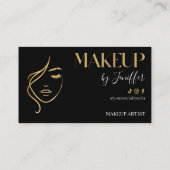 Luxury black and gold makeup artist Loyalty Card ロイヤリティカード (裏面)