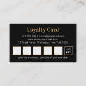 Luxury black and gold makeup artist Loyalty Card ロイヤリティカード (正面)
