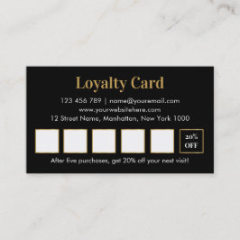 Luxury black and gold makeup artist Loyalty Card ロイヤリティカード