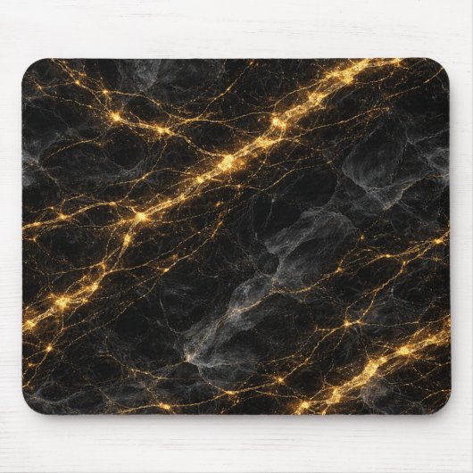 Luxury Black and Gold Marble Mouse Pad マウスパッド (正面)