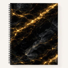 Luxury Black and Gold Marble Spiral Notebook ノートブック