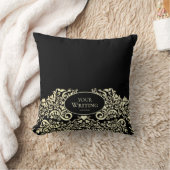 Luxury Black and Gold Personalized クッション (ブランケット)