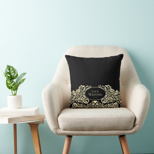Luxury Black and Gold Personalized クッション (椅子)
