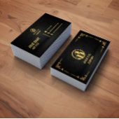 Luxury Black and Gold QR Contact Card 名刺