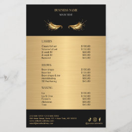 Luxury Black and Gold Salon Price List チラシ