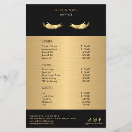 Luxury Black and Gold Salon Price List チラシ