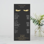 Luxury Black and Gold Salon Price List メニュー (スタンド正面)