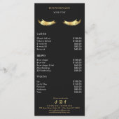 Luxury Black and Gold Salon Price List メニュー (正面)