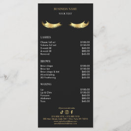 Luxury Black and Gold Salon Price List メニュー
