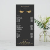 Luxury Black and Gold Salon Price List メニュー (スタンド正面)