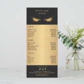 Luxury Black and Gold Salon Price List メニュー (スタンド正面)