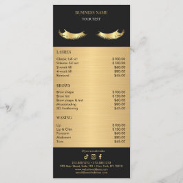 Luxury Black and Gold Salon Price List メニュー