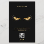Luxury Black and Gold Salon Price List Menu チラシ (裏面)