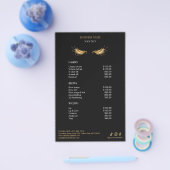 Luxury Black and Gold Salon Price List Menu チラシ (シングル)