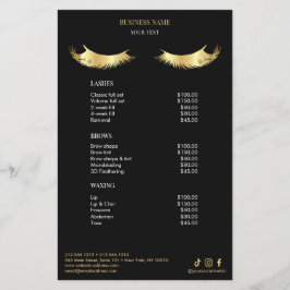 Luxury Black and Gold Salon Price List Menu チラシ