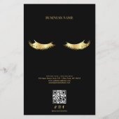 Luxury Black and Gold Salon Price List Menu チラシ (裏面)