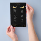 Luxury Black and Gold Salon Price List Menu チラシ (ハンドル)