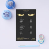 Luxury Black and Gold Salon Price List Menu チラシ (シングル)
