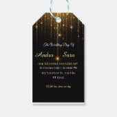 Luxury Black and Gold Shimmering Lights Elegant Ke ギフトタグ (正面)