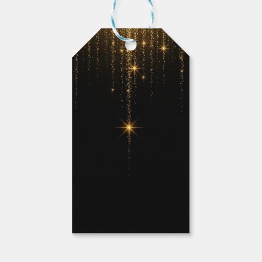 Luxury Black and Gold Shimmering Lights Elegant Ke ギフトタグ (裏面)