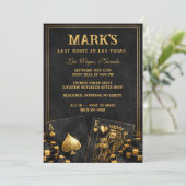 Luxury Black And Gold Vegas Bachelor Party 招待状 (スタンド正面)