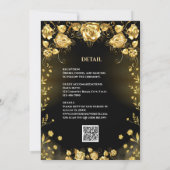 Luxury Black and Gold Wedding Invitation 招待状 (裏面)