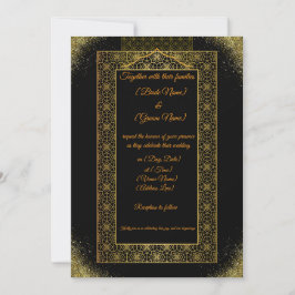 Luxury Black and Gold Wedding Invitation | Elegant 招待状