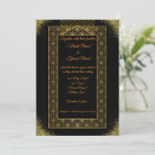 Luxury Black and Gold Wedding Invitation | Elegant 招待状 (スタンド正面)