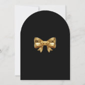 Luxury Black and Golden Bow Old Money Wedding  招待状 (裏面)