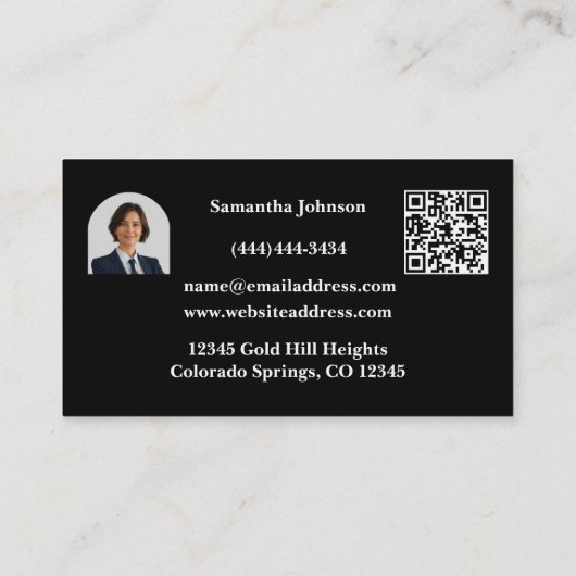 Luxury Black and Silver Real Estate Business Card 名刺 (裏面)