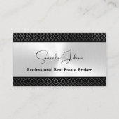 Luxury Black and Silver Real Estate Business Card 名刺 (正面)