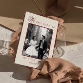 Luxury Black and white photo Wedding Announcement 招待状