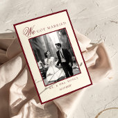 Luxury Black and white photo Wedding Announcement 招待状