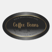 Luxury Black and White Product Labels金ゴールドフレーム 楕円形シール (正面)