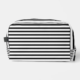 Luxury Black and White Striped Toiletry Bag  ドップキット