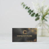 Luxury Black Brushed Metal Business Card 名刺 (スタンド正面)