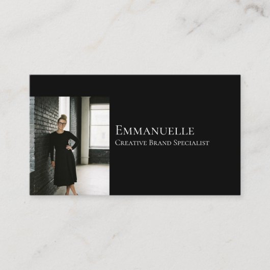 Luxury Black Elegant Photo Layout Real Estate 名刺 (正面)