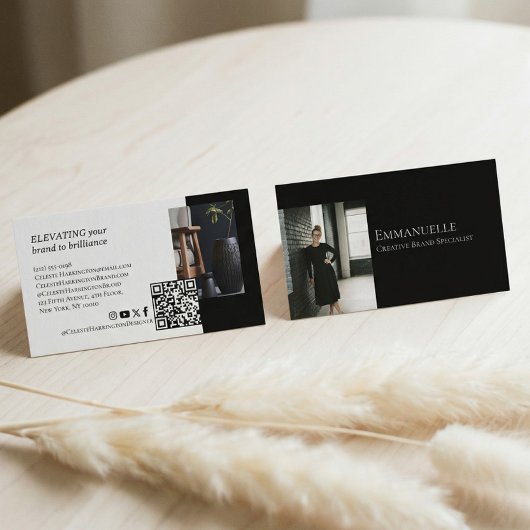 Luxury Black Elegant Photo Layout Real Estate 名刺