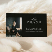 Luxury Black Elegant Photo Layout Real Estate Logo 名刺